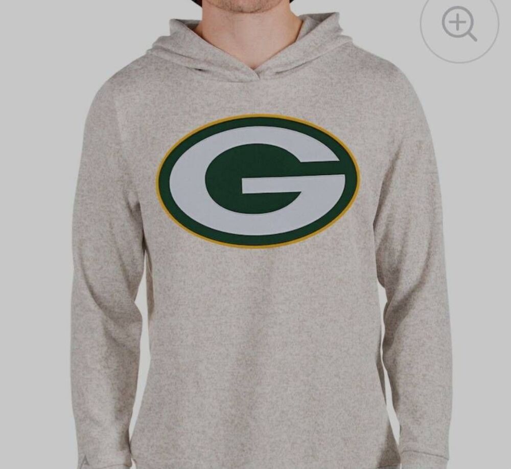 Green Bay Packers Medium Team Absolute Pullover Hoodie - Oatmeal